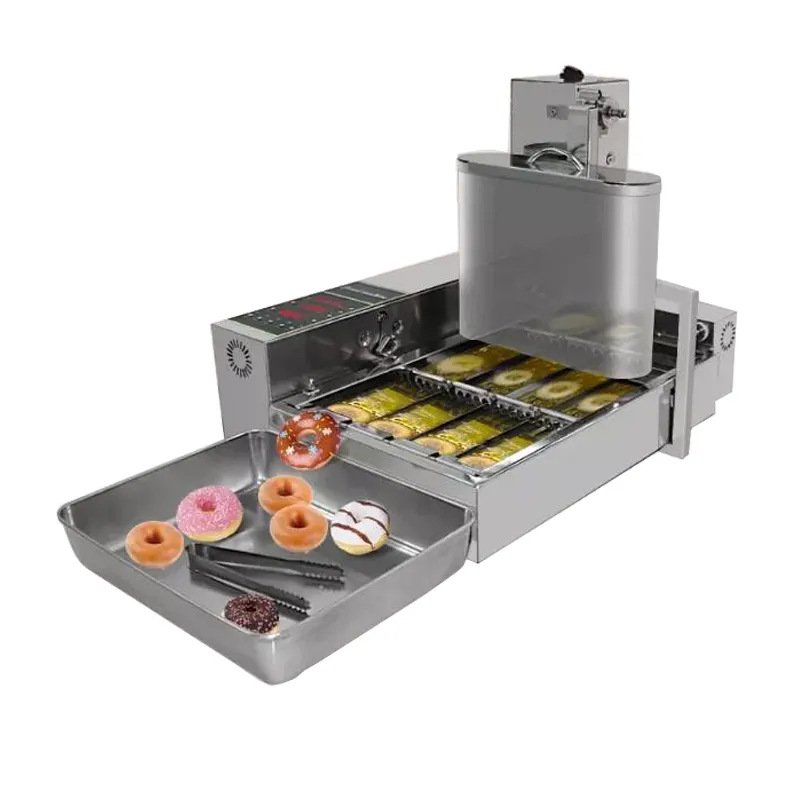 Heavy Duty Donut Frying Oven Automatic Donut/Doughnut Making Machine with 304 Stainless Steel 6 Rows Large Output