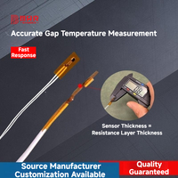 Sensor Suhu RTD PT100 Kapton Kawat Tahan Suhu Tinggi Berlapis Perak dengan Pelindung PTFE Tipis