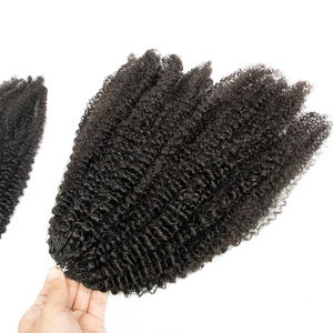 Phong Cách Mới Pre-Looped Vô Hình Bện Phần Mở Rộng Tóc Con Người Chất Lượng Cao Lông Crochet Tóc Con Người Miến Điện Xoăn - Product Image 4