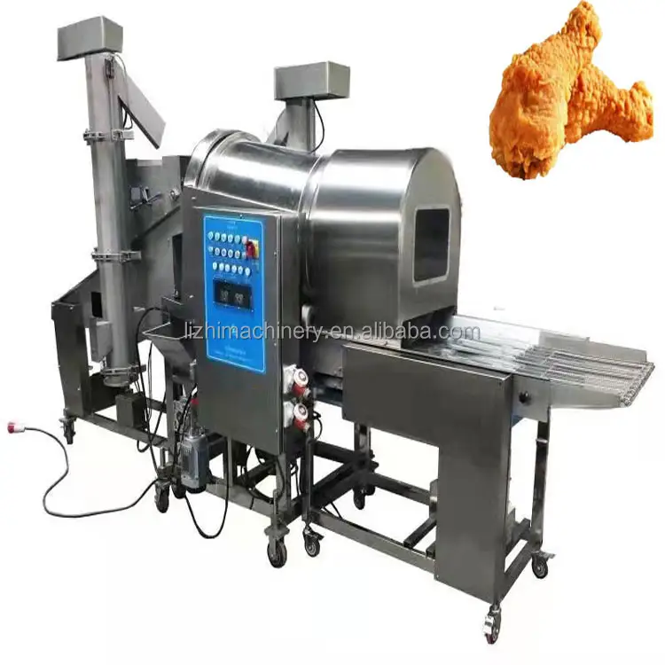 Fish Cutlet Flouring Preduster Machine Chicken Fillet Coating Machine Drum flour Coating Machine For Chicken
