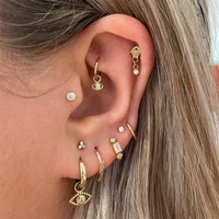 Canner 5A Zircon Coeur Dos Plat Piercing Boucle D'oreille Bijoux De Haute Qualité pour Femmes