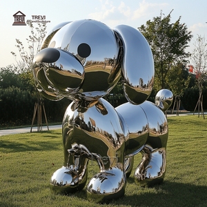 モダンな家の屋外の装飾高品質の304ステンレス鋼バルーン犬の彫像 - Product Image 6