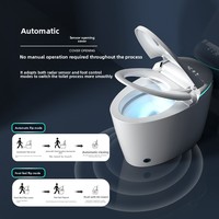 Inodoro Inteligente para Hogar y Hotel, Totalmente Automático, con Protección de Espuma, Anti-Salpicaduras, Anti-Olores, Control por Voz, Sensor Inteligente, Acero Inoxidable