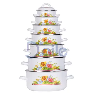6 Pcs Wholesale Decal Enamel Kitchen Ware Cookware Sets For Home Cooking