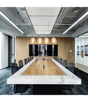Table de bureau ovale moderne en pierre artificielle au design géométrique, idéale pour le bureau à domicile et l'usage commercial, avec garantie de 10 ans