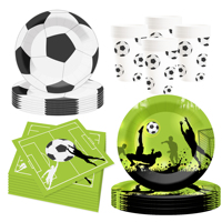 DAMAI Assiettes en carton pour fête de football, jetables, vaisselle sportive, décorations d'anniversaire, 100 pièces, motif dessin animé, vente chaude