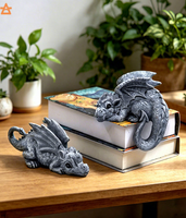 Statue de dragon fantastique en résine, écologique, peinte à la main, décoration de chambre, figurine de dragon bébé dormant