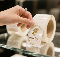Étiquette adhésive imperméable avec logo personnalisé en feuille d'or, autocollant de luxe en rouleau pour flacon de parfum, emballage en métal aluminium
