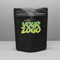 Sachets Mylar noirs personnalisés avec logo, 1g, 3.5g, 7g, 14g, 28g, avec boîtes, mini fermeture éclair, résistants aux enfants, toucher doux, Cali Pack