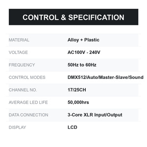 ไฟหัวขยับ 220W RGBW ซูม 10-60 องศา แพน-ทิลท์ 540x220 องศา DMX512 สำหรับงานเวที - Product Image 6