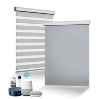 Persianas Zebra de Lujo Hechas a Medida con Sensor Inteligente Eléctrico, Control Digital por Wifi, Protección de Privacidad, Persianas Opacas para Interiores, Sala de Estar