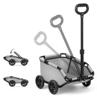 Chariot de transport pliable pour animaux de compagnie, pour le camping en plein air, avec roues tout-terrain, robuste, pour chiens et chats