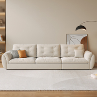 Nordic Villa Rechteck Umriss Modular Sectional Cloud Couch Kratz fester Stoff Wohnzimmer Sofa Set