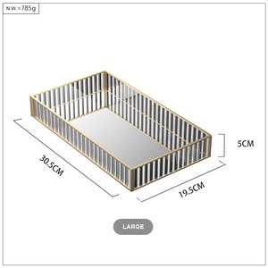 Organisateur <span class=keywords><strong>de</strong></span> miroir en <span class=keywords><strong>verre</strong></span> <span class=keywords><strong>de</strong></span> couleur or, <span class=keywords><strong>plateau</strong></span> métallique <span class=keywords><strong>de</strong></span> service <span class=keywords><strong>de</strong></span> vanité <span class=keywords><strong>pour</strong></span> organisateur <span class=keywords><strong>de</strong></span> parfum présentoir <span class=keywords><strong>de</strong></span> commode <span class=keywords><strong>de</strong></span> bijoux - Product Image 4