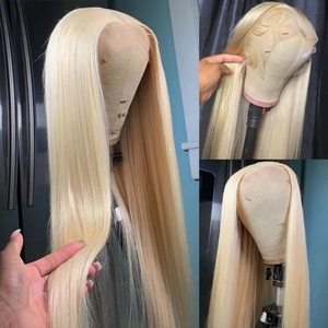 Perruque brésilienne Body Wave HD transparente sans colle avec dentelle frontale 13x4, perruque complète en dentelle 613 Blonde Rainbow/Mix Cheveux Humains pour Femmes - Product Image 5