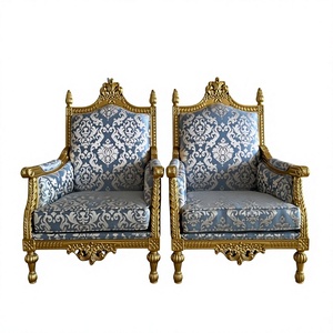 Chaise de trône moderne en bois massif durable pour hôtels commerciaux, avec revêtement en tissu pour salles à manger - Product Image 1