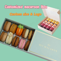 Boîte à macarons de luxe 6 pièces 12 pièces avec logo personnalisé Emballage de luxe pour biscuits alimentaires sucrés et biscuits avec fenêtre transparente