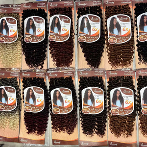 Confezione da 6 Fasci di Capelli Sintetici Ricci Afro a Onda Profonda per Extension - Product Image 6