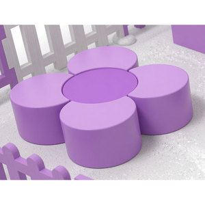 ชุดสนามเด็กเล่นในร่มพลาสติกพร้อมบ่อบอล อุโมงค์ บันได และสีม่วงขาว - Product Image 2