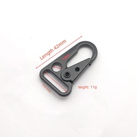 Accessoires métalliques professionnels robustes en alliage de zinc, boucle en forme de bec d'aigle, électrophorèse noire, crochet à ressort pour sangle