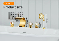 Kit de robinet à trois poignées en laiton de haute qualité avec pommeau de douche à effet pluie boule de cristal fendue Offre Spéciale au design de luxe classique pour hôtels