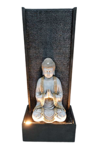 <span class=keywords><strong>Fontaine</strong></span> de sol extérieure <span class=keywords><strong>grande</strong></span> <span class=keywords><strong>fontaine</strong></span> de <span class=keywords><strong>bouddha</strong></span> assise avec LED blanc chaud pour la décoration de paysage aquatique de cour - Product Image 2