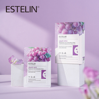 Masque facial en feuille ESTELIN pour le soin de la peau, hydratant, nourrissant, à base de pépins de raisin et d'acide hyaluronique, 10 pièces/boîte