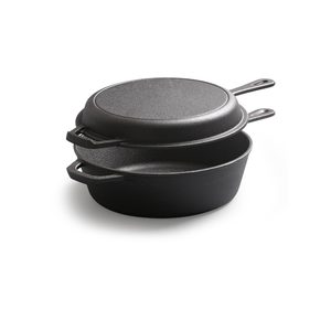 <span class=keywords><strong>Cocotte</strong></span> <span class=keywords><strong>en</strong></span> <span class=keywords><strong>fonte</strong></span> pré-assaisonnée antiadhésive de 26 cm avec longue poignée, compatible lave-vaisselle, pour usage domestique, <span class=keywords><strong>noire</strong></span>, gaz et induction - Product Image 2