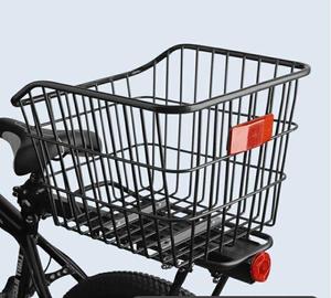 <span class=keywords><strong>Canasta</strong></span> Trasera <span class=keywords><strong>para</strong></span> <span class=keywords><strong>Bicicleta</strong></span> de Montaña, Portaequipajes Trasero <span class=keywords><strong>para</strong></span> Mochila Escolar, <span class=keywords><strong>Canasta</strong></span> <span class=keywords><strong>Plegable</strong></span> Negra con Reflector - Product Image 4