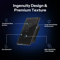 SONOFF T6 120 Interruptor de Pared Táctil Inteligente TX Gen2 Matter de 1/2/3 Gang, Negro, con Modo de Relé Desmontable, Interruptor Nocturno, Compatible con Alexa y Apple Home
