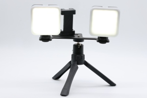 Kit d'éclairage LED pour téléphone portable avec deux lumières, support trépied pour vidéo, photographie, éclairage de studio, 5500K, corps en plastique - Product Image 2