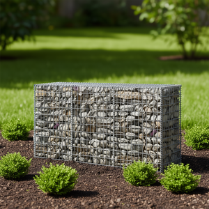 Cesto Gabion in Acciaio Zincato 78.7x19.7x39.4 Pollici per Decorazione Esterna del Giardino - Product Image 3