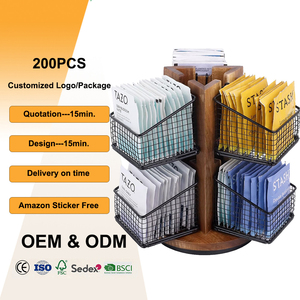 Organisateur de sachets de thé <span class=keywords><strong>en</strong></span> bois à double usage, décoration d'intérieur, support de rangement pour bar à café, porte-capsules K-Cup, porte-épices - Product Image 1