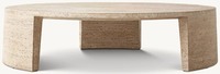 Mobilier moderne de salon table en T en marbre rond à trois pieds table basse table basse en travertin Wyeth pour la maison