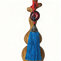 Sculpture artisanale en bois de calebasse symbolisant la chance, l'harmonie et la prospérité pour une décoration élégante de la maison et du bureau