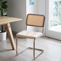 Chaise en rotin de style rétro moderne dossier en bois massif meubles de salle à manger commerciaux créatifs pour la maison de ferme minimaliste en PU PC