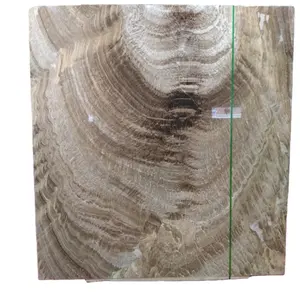 Natural Brown Wood Vein Slab Decorations Stone Onyx Marble Block