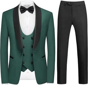 Costume de <span class=keywords><strong>smoking</strong></span> 3 pièces de luxe pour homme, veste à simple boutonnage avec revers châle, coupe ajustée, tissu respirant, grandes tailles pour mariages - Product Image 1