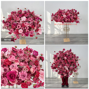 Boule de fleurs artificielle en soie <span class=keywords><strong>orange</strong></span> et bleue de 30 cm, très populaire, pour centre de table de mariage - Product Image 3