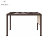 Pergola bioclimatique à lames orientables en aluminium avec revêtement en poudre, toit motorisé, imperméable, pour jardin extérieur