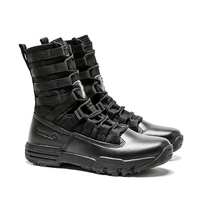 Bottes tactiques montantes pour hommes – Chaussures de randonnée et d'escalade à lacets – Chaussures d'entraînement d'extérieur à semelle en caoutchouc antidérapante