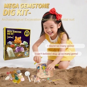 Trẻ em Khảo Cổ đào đồ chơi Kit đá quý pha lê & hóa thạch săn kho báu Câu Đố vui giáo dục câu đố - Product Image 2
