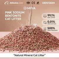 Litière pour chat Miya Factory OEM 100% naturelle à base de bentonite de sodium, ultra faible teneur en poussière, agglomération rapide en 3 secondes, contrôle efficace des odeurs, hautement absorbante