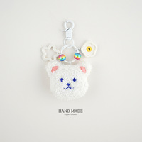 Porte-clés en peluche ours rose Kawaii, jouet en peluche, design tendance, pour sac, doux, moelleux, en coton, portable