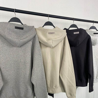 Sweat à capuche oversize en coton bouclette épaisse sans cordon pour homme, brodé sur mesure, fournisseur de premier plan