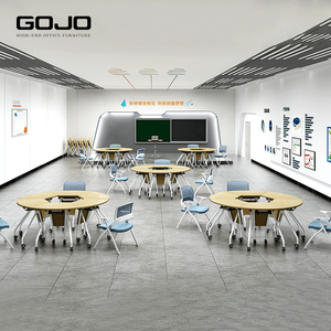 Table de formation modulaire moderne à plateau rabattable, <span class=keywords><strong>bureau</strong></span> de conférence <span class=keywords><strong>pliable</strong></span> mobile avec <span class=keywords><strong>roulettes</strong></span> pour <span class=keywords><strong>bureau</strong></span>, salle de classe, réunion - Product Image 5