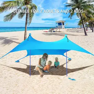 NPOT UPF50 Strand Sonnenschutz Baldachin Strand Zelt Sonnenschutz für Strand Sonnenbaden