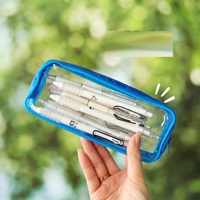 Boîte à crayons en PVC de grande capacité pour étudiants Sac à crayons transparent