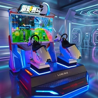 Simulateur de course de chevaux 3D immersif multi-cartes, machine d'arcade compacte à monnayeur pour deux joueurs, garantie 1 an, version anglaise pour centres commerciaux