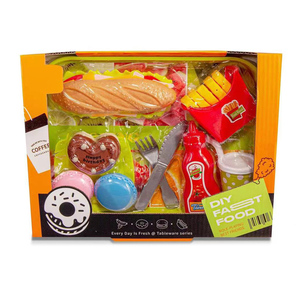 Nouveau Style semblant jouer à des <span class=keywords><strong>jeux</strong></span> <span class=keywords><strong>de</strong></span> <span class=keywords><strong>cuisine</strong></span> préscolaires enfants Fast Food jouets ensemble Hamburger frites modèle <span class=keywords><strong>cuisine</strong></span> jouets - Product Image 4
